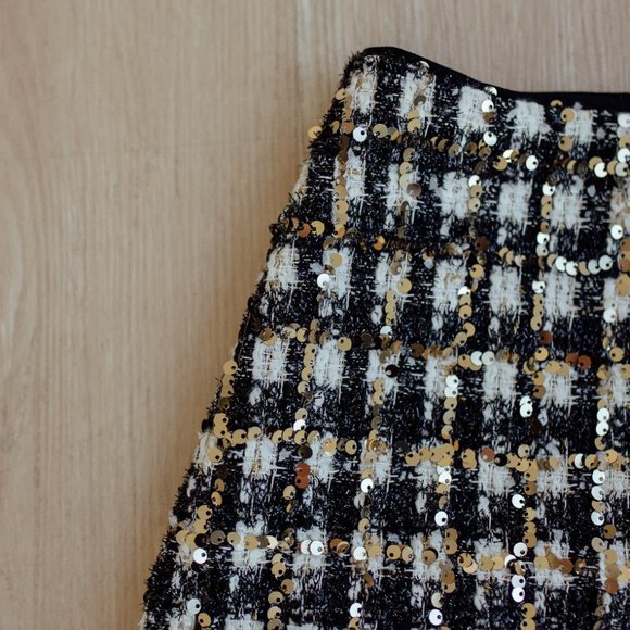 Mia Tweed Gingham and Sequin Mini Skirt - Picture 3 of 6
